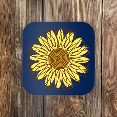 Sunflower Drawing Nature Coaster