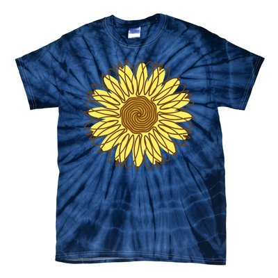 Sunflower Drawing Nature Tie-Dye T-Shirt