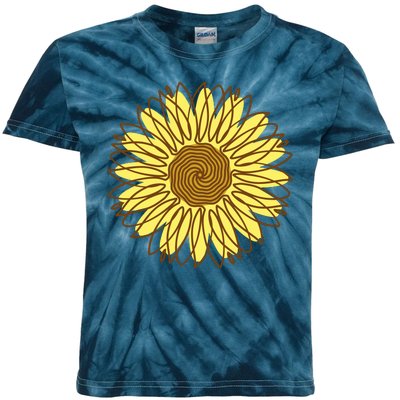 Sunflower Drawing Nature Kids Tie-Dye T-Shirt