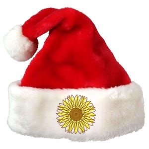 Sunflower Drawing Nature Premium Christmas Santa Hat