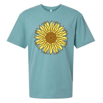 Sunflower Drawing Nature Sueded Cloud Jersey T-Shirt