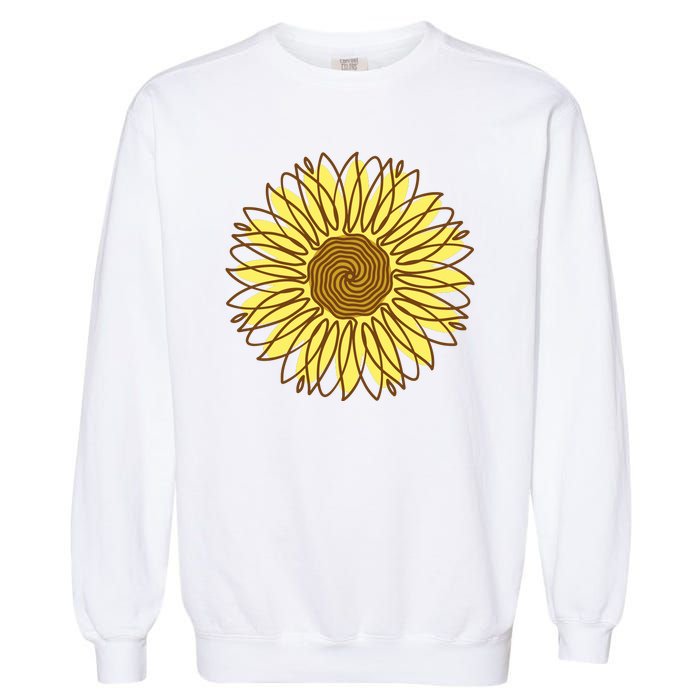 Sunflower Drawing Nature Garment-Dyed Sweatshirt