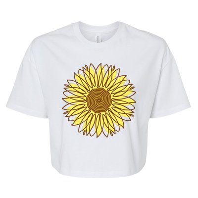 Sunflower Drawing Nature Bella+Canvas Jersey Crop Tee