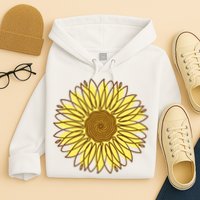 Sunflower Drawing Nature Hoodie