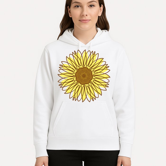 Sunflower Drawing Nature Hoodie