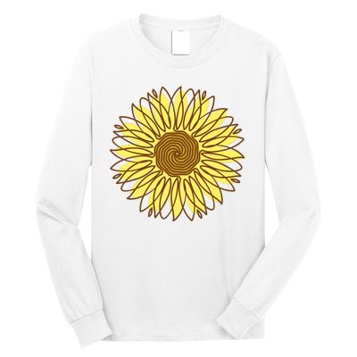 Sunflower Drawing Nature Long Sleeve Shirt