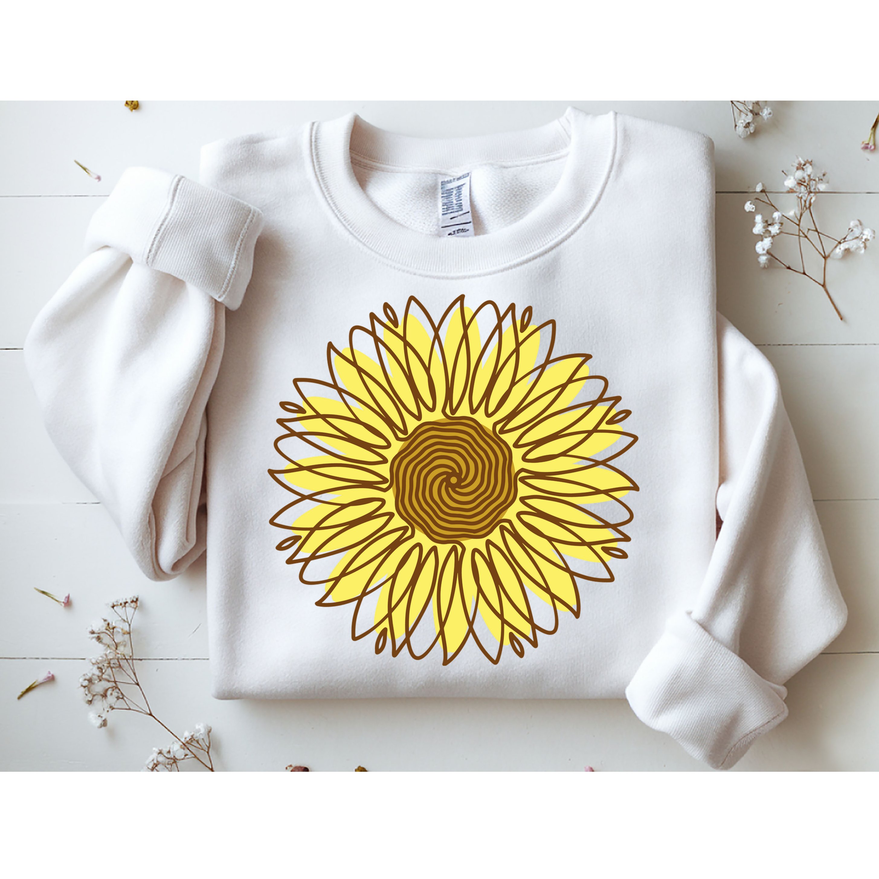 Sunflower Drawing Nature Sweatshirt