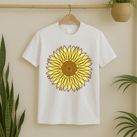 Sunflower Drawing Nature T-Shirt