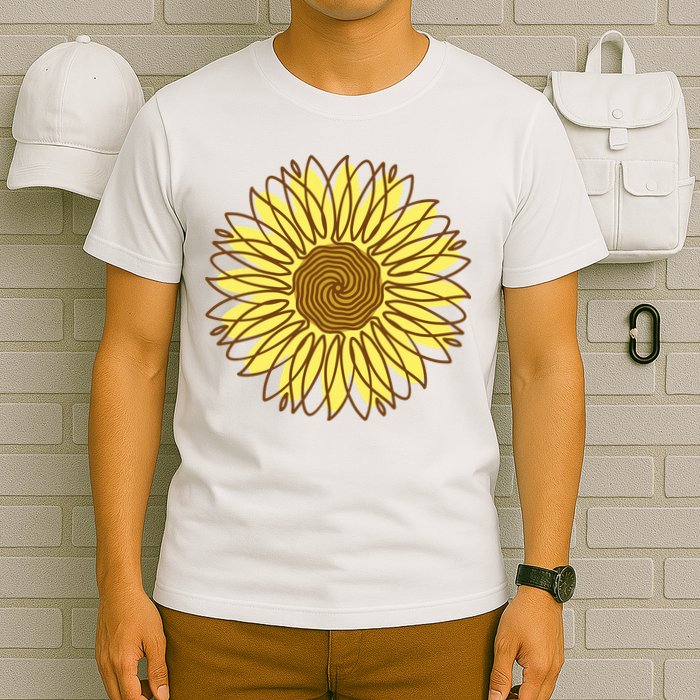 Sunflower Drawing Nature T-Shirt
