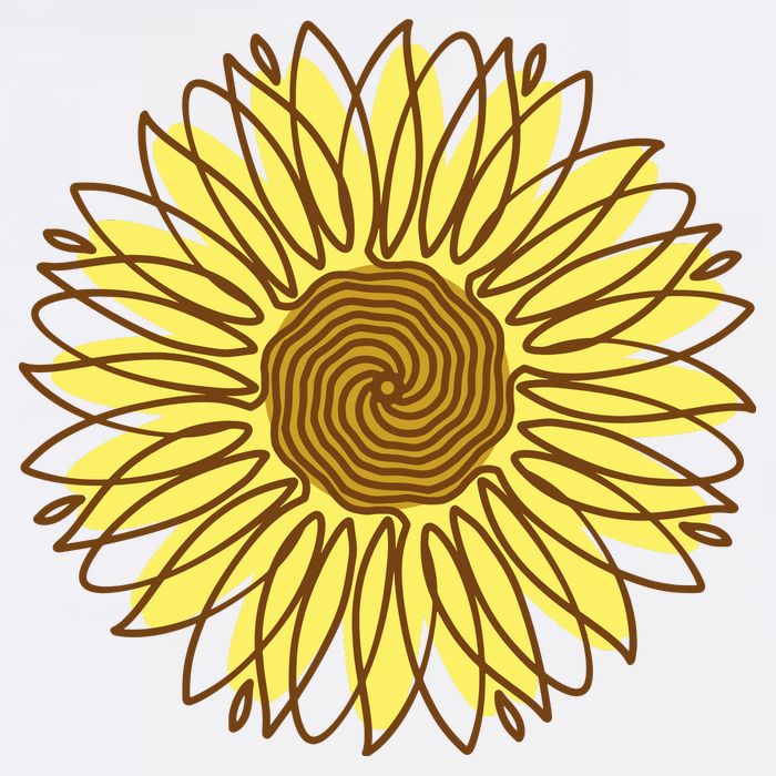 Sunflower Drawing Nature T-Shirt