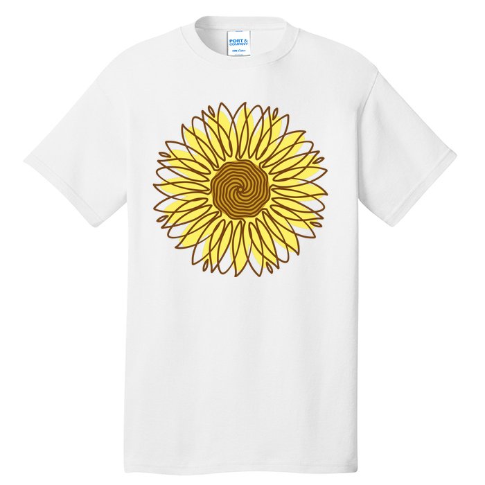 Sunflower Drawing Nature Tall T-Shirt