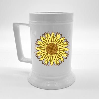 Sunflower Drawing Nature Beer Stein