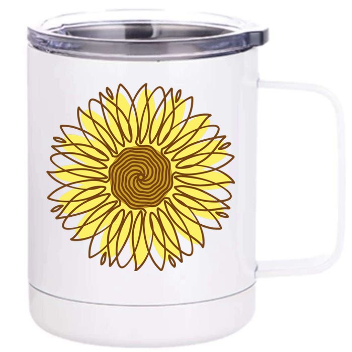 Sunflower Drawing Nature 12 oz Stainless Steel Tumbler Cup