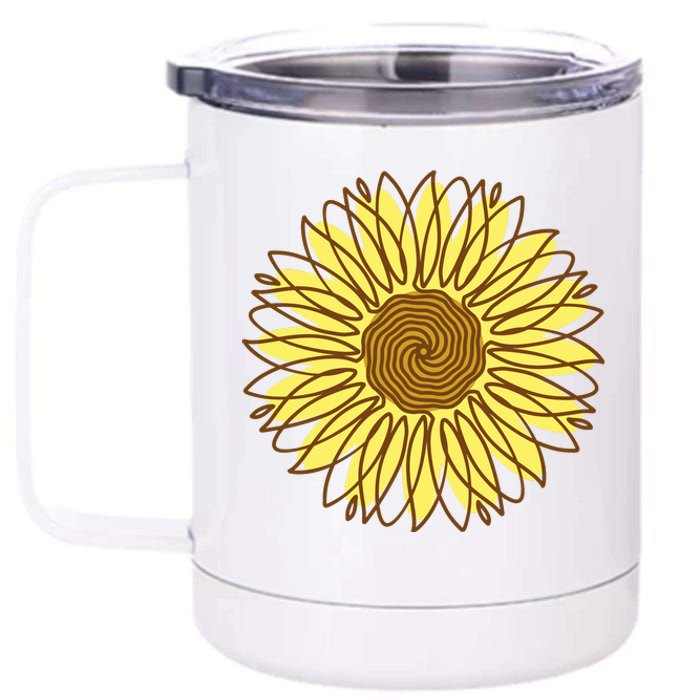 Sunflower Drawing Nature 12 oz Stainless Steel Tumbler Cup