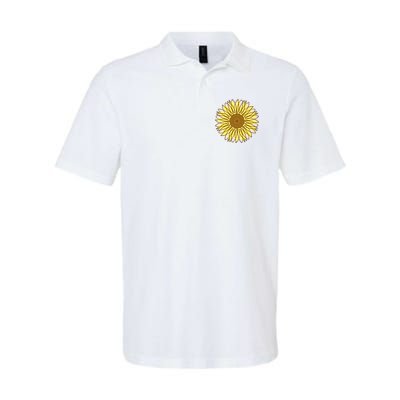 Sunflower Drawing Nature Softstyle Adult Sport Polo