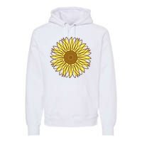 Sunflower Drawing Nature Premium Hoodie