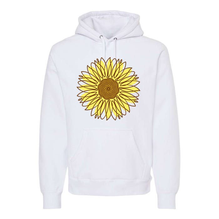 Sunflower Drawing Nature Premium Hoodie