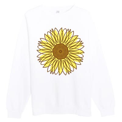 Sunflower Drawing Nature Premium Crewneck Sweatshirt