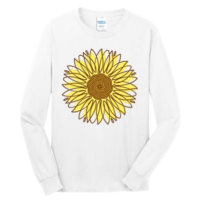 Sunflower Drawing Nature Tall Long Sleeve T-Shirt