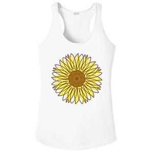 Sunflower Drawing Nature Ladies PosiCharge Competitor Racerback Tank