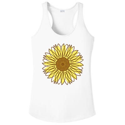 Sunflower Drawing Nature Ladies PosiCharge Competitor Racerback Tank