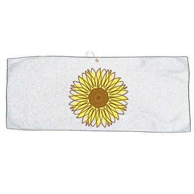 Sunflower Drawing Nature Large Microfiber Waffle Golf Towel