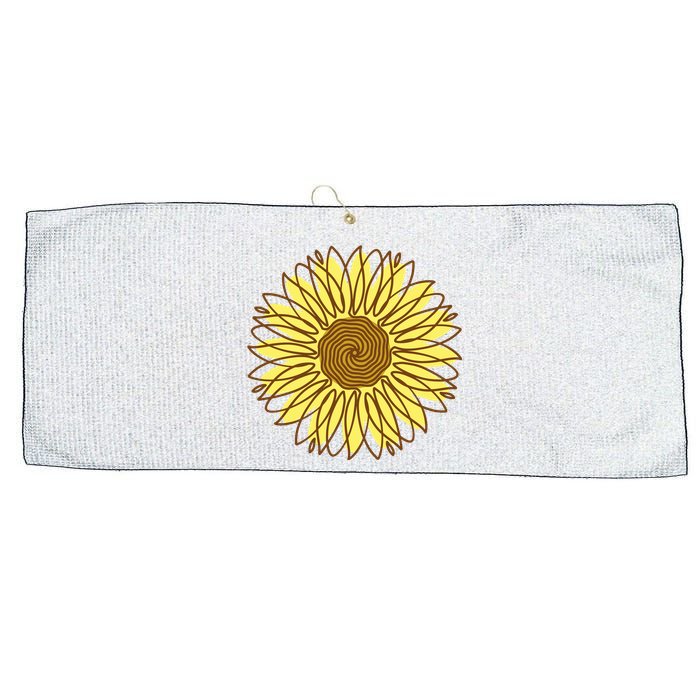 Sunflower Drawing Nature Large Microfiber Waffle Golf Towel