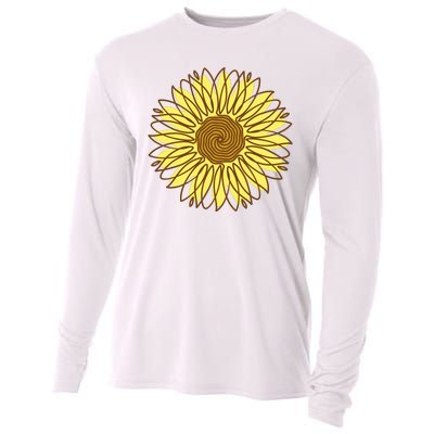 Sunflower Drawing Nature Cooling Performance Long Sleeve Crew