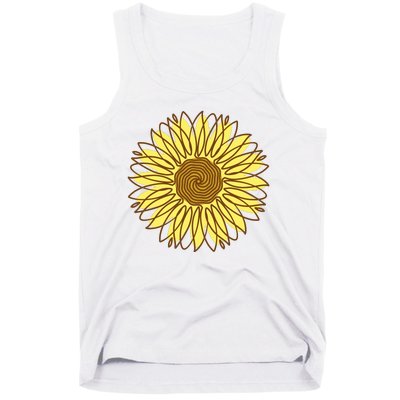 Sunflower Drawing Nature Tank Top