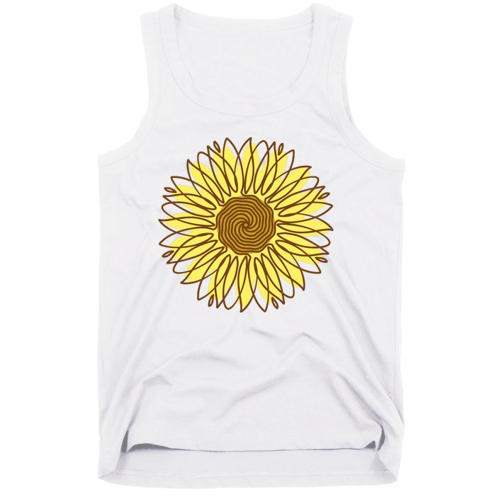 Sunflower Drawing Nature Tank Top