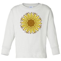 Sunflower Drawing Nature Toddler Long Sleeve Shirt