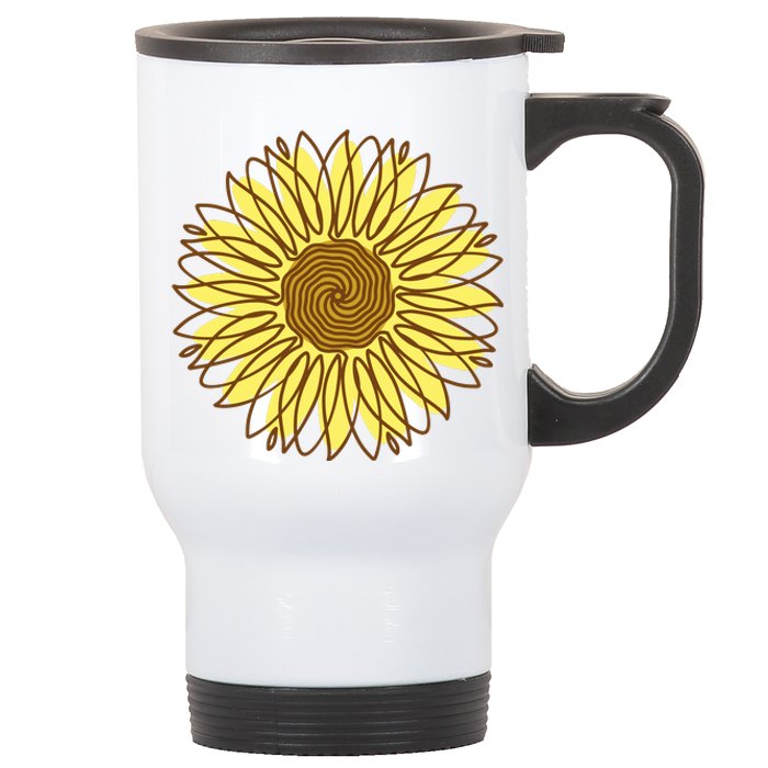 Sunflower Drawing Nature Stainless Steel Travel Mug