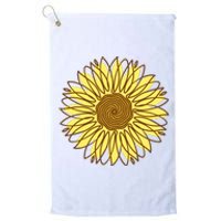 Sunflower Drawing Nature Platinum Collection Golf Towel