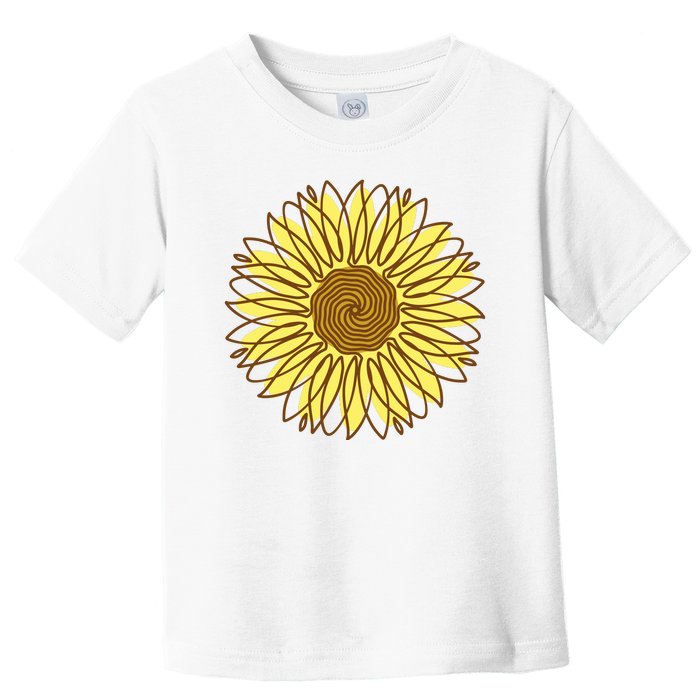 Sunflower Drawing Nature Toddler T-Shirt