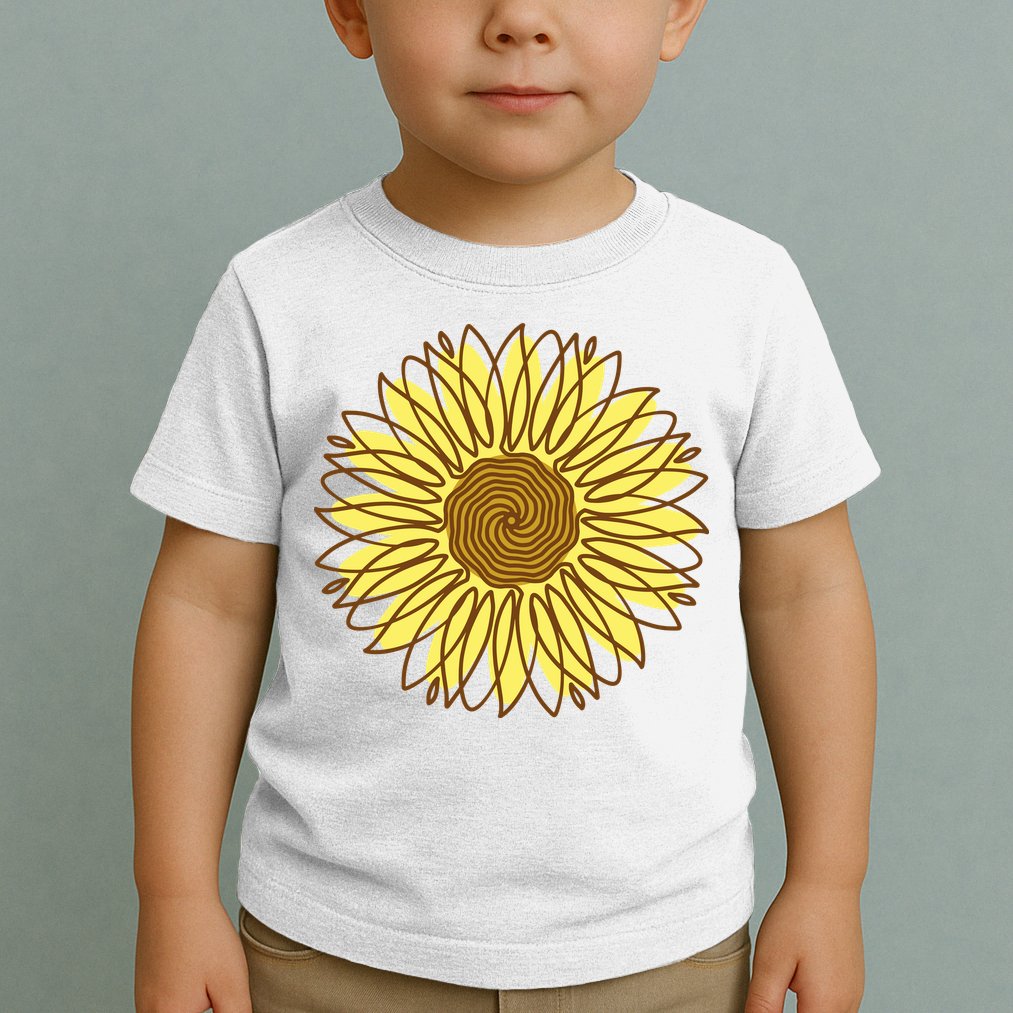 Sunflower Drawing Nature Toddler T-Shirt