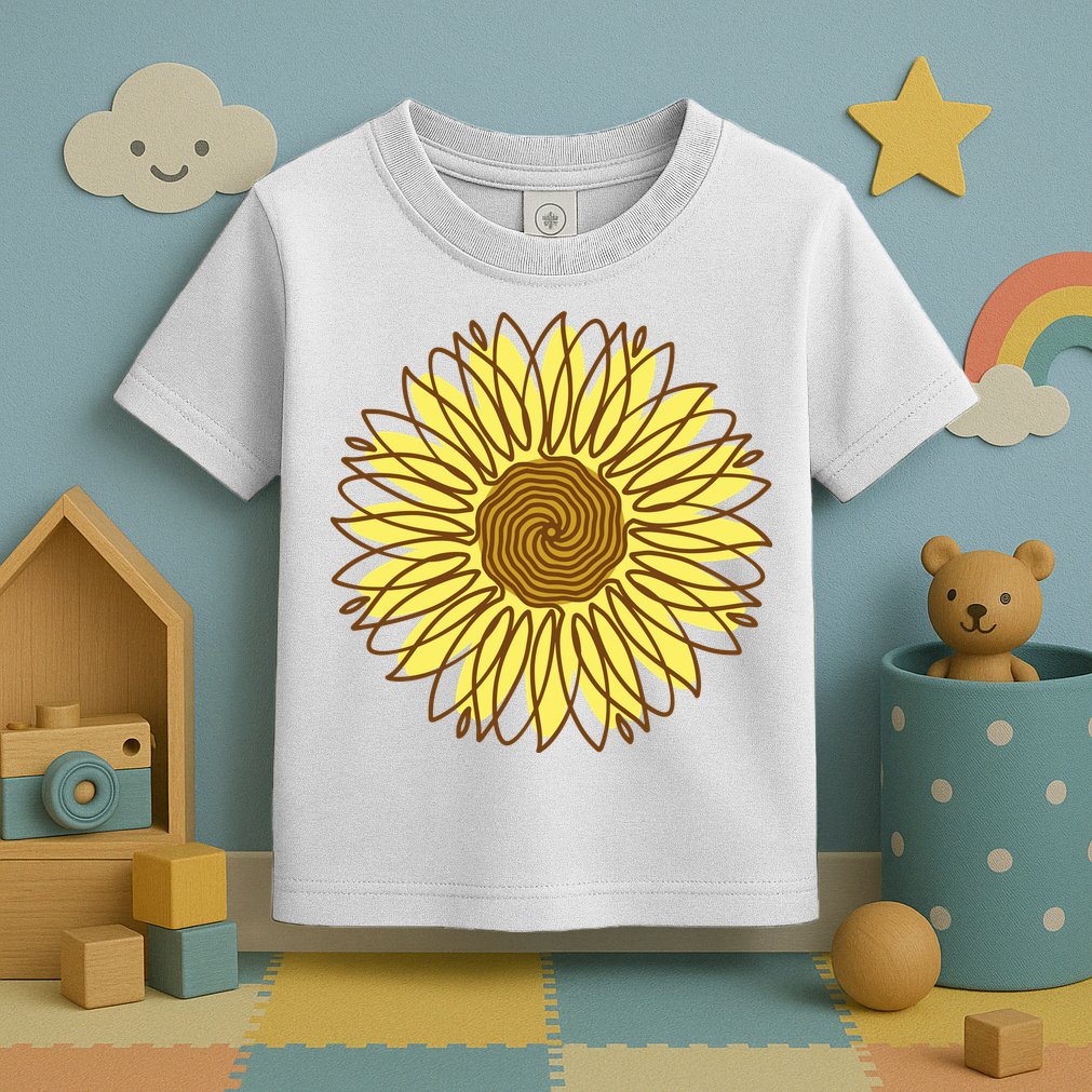 Sunflower Drawing Nature Toddler T-Shirt