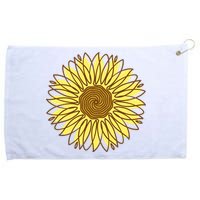 Sunflower Drawing Nature Grommeted Golf Towel