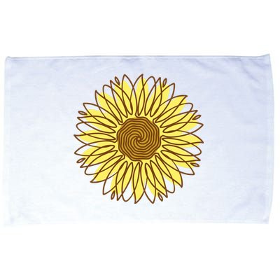 Sunflower Drawing Nature Microfiber Hand Towel