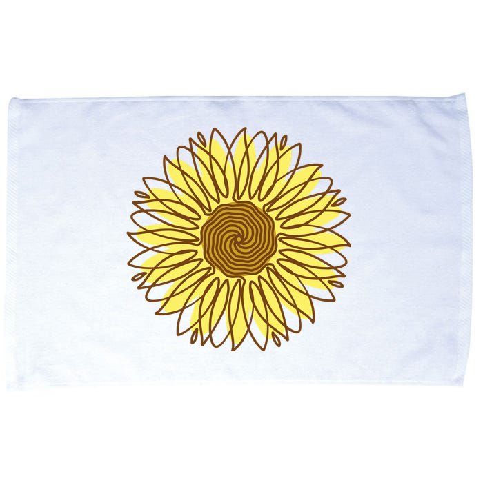 Sunflower Drawing Nature Microfiber Hand Towel