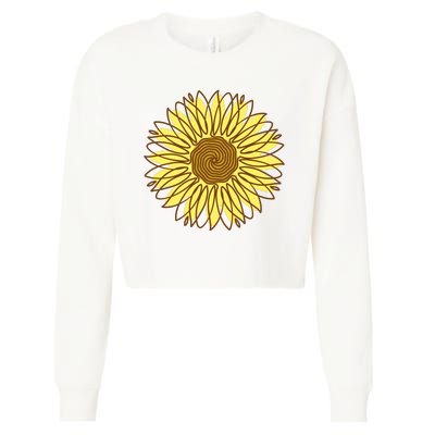 Sunflower Drawing Nature Cropped Pullover Crew