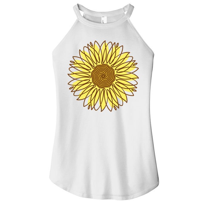 Sunflower Drawing Nature Women's Perfect Tri Rocker Tank