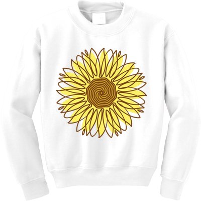 Sunflower Drawing Nature Kids Sweatshirt