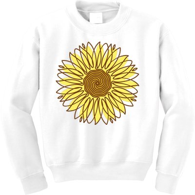 Sunflower Drawing Nature Kids Sweatshirt