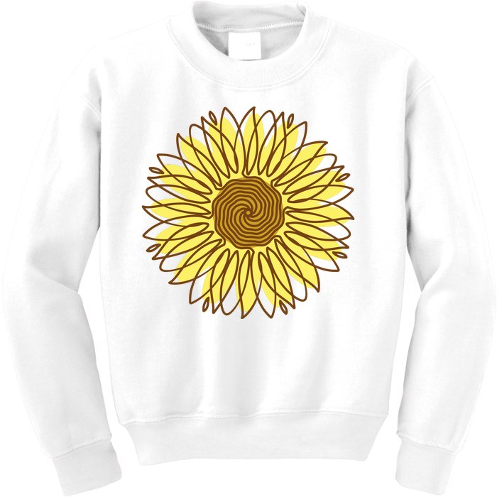 Sunflower Drawing Nature Kids Sweatshirt