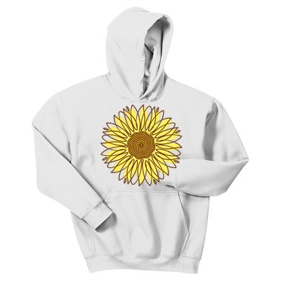 Sunflower Drawing Nature Kids Hoodie