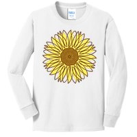 Sunflower Drawing Nature Kids Long Sleeve Shirt