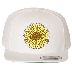 Sunflower Drawing Nature Wool Snapback Cap