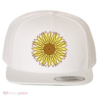 Sunflower Drawing Nature Wool Snapback Cap