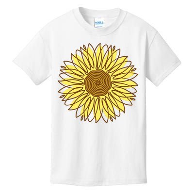 Sunflower Drawing Nature Kids T-Shirt