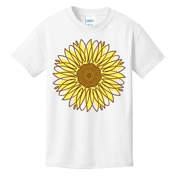 Sunflower Drawing Nature Kids T-Shirt